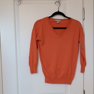 Banana Republic Orange V-Neck Sweater
